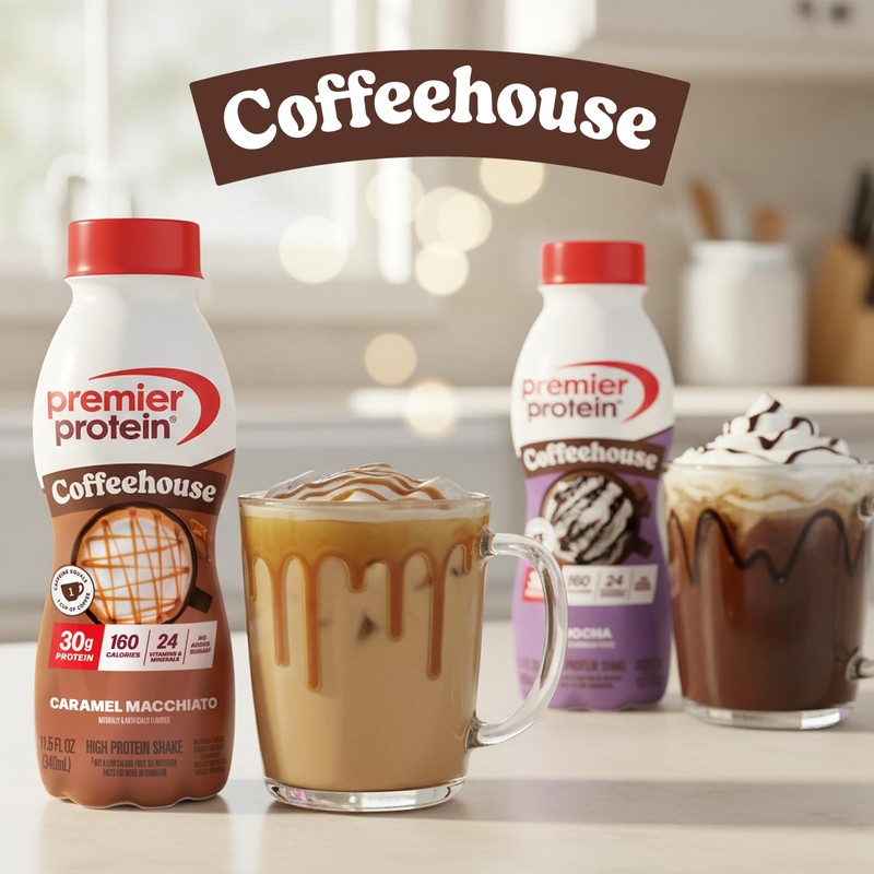 Premier Protein COFFEEHOUSE Caramel Macchiato Protein Shake with Caffeine for