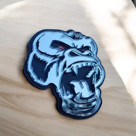 Emblem Badge Gorilla Mirror Emblem Badges Car Truck (2 BADGES) Fender Angry Agressive