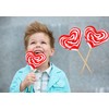 Fruidles Six-Pack 80-Gram Jumbo Heart Swirl Lollipop Red and White