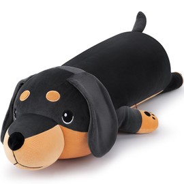 29.9" Large Plush Dachshund Dog Stuffed Animals Plush Soft Toy Puppy Plushie Kawaii Plush Pillow Cuddly Toys Giant Dog Shaped Cushion Doll Animal Hugging Pillow Gift for Children Friends Birthday