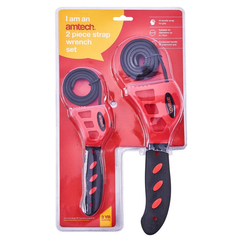 Amtech S0875 2 Piece Strap Wrench Set