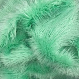 Unbranded Mint Mohair Shaggy Faux Fur Fabric By The Yard ( Long Pile ) 60" Wide - 1 Yard
