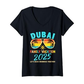 Womens Family Vacay Squad Group Trip Family Vacation Dubai 2025 V-Neck T-Shirt