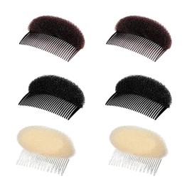 PMELCXD 6 Pieces Bump It Up Volume Hair Base Set Sponge Styling Insert Braid Tool Hair Bump Up Comb Clip Bun Hair Pad Accessories for Women Girls DIY Hairstyle