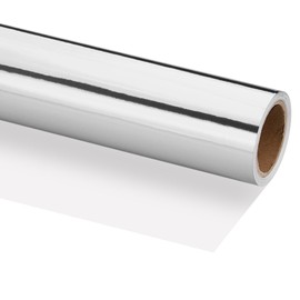 PATIKIL Metallic Wrapping Paper, 18 Inch x 200 Inch(16.4Ft) Foil Wrapping Paper Matte Gift Wrapping Paper Roll 120 GSM for Gift Christmas Wedding Birthday Women Men, Silver Tone