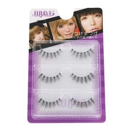 LASGOOS Fake Eyelashes Natural Look False Eye Lashes Daily Strip Cross Clear Band Lashes Invisible band Lash for Eye Makeup 3 Pairs GM05