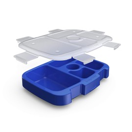 Bentgo Kids Prints Tray with Transparent Cover - Reusable, BPA-Free, 5-Compartment Meal Prep Container with Built-In Portion Control for Healthy At-Home Meals and On-the-Go Lunches (Shark)