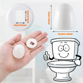 Blulu 64 Pieces Universal Toilet Bolt Caps Plastic Round Push on Toilet Bowl Caps Covers Seat Floor with Extra Washers for Bowl Screws, 1.45 Inch Height