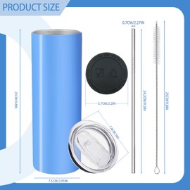 YOUKE OLA 12 Pack Stainless Steel Skinny Tumblers 20oz - Bulk Straight Double Wall Vacuum Insulated Tumbler with Lid and Straw & Silicone Base for Travel, DIY, 12 Colors