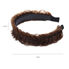 scicent Ladies Headbands Wide Fishtail Synthetic Hair Head Band Braided Headband Light Brown Plaited Hairbands Hair Accessories for Women Girls - 07