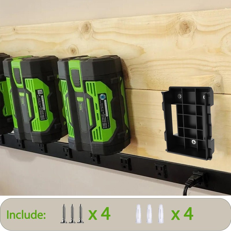 POBNRA 4 Pack Battery Holder Wall Mount Compatible with EGO