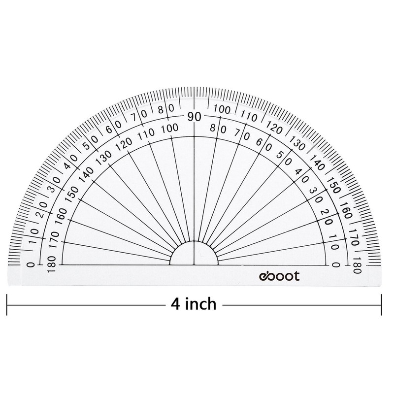 eBoot Plastic Protractor Protractor 180 Degrees, 4 Inch and 6