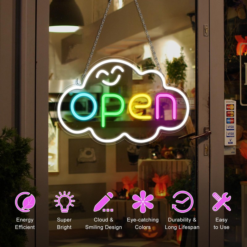 Super Bright Open Signs for Business, 16.5"x 10.2" LED Open