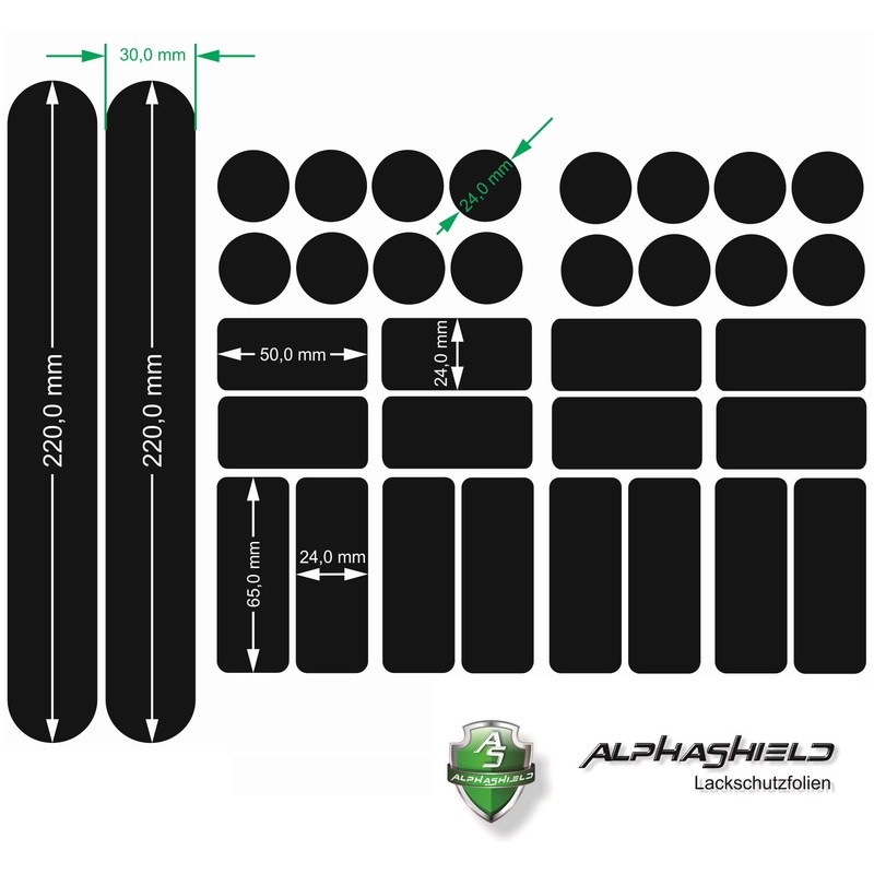 Finest Folia 34pcs Bike Frame Film Sticker Protection MTB BMX