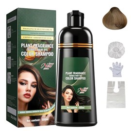 Champú para Teñir el Cabello 500ml - Champú Tintura con Ingredientes Herbales, Cubre Canas en Casa para Hombres y Mujeres, Champú para Cañas 3 en 1 (M