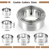 5 Pcs Round Cookie Cutter Set, Stainless Steel Circle Cookie
