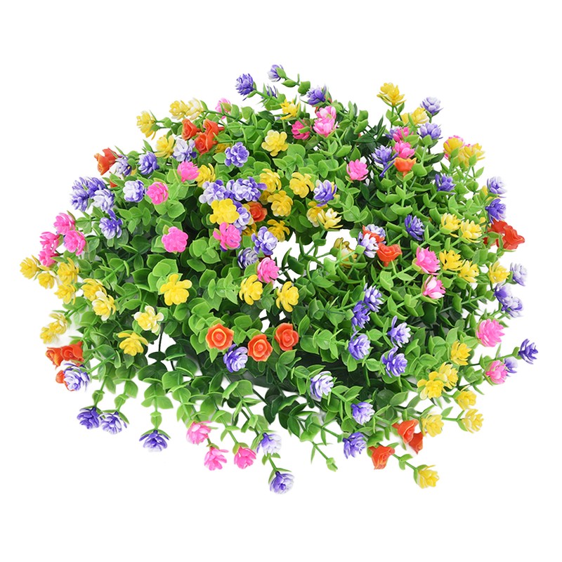 Flower Wreath Spring Babysbreath Faux Round Flower Wreath for Living