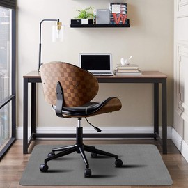 Arthome 90 x 140 cm Chair Mat, Grey Office Chair Mat for Hardwood Floor, Low Pile Carpet, Non-Slip Floor Protection Rug