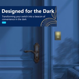 LIDER Minimalist Design Matte Finish Lighted Decorator Switch with Screwless Wall Plate, Frameless Paddle Light Switch with Locator Light, Single Pole, Grounding Screw, 15A 125V, UL Listed, Gold