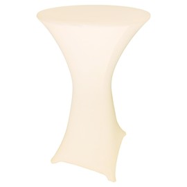 Goldstream Point Ivory 24 Inch Round x 42 Inch Tall Spandex Cocktail Tablecloth Folding Cover Stretch