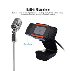 1080P 2MP Wide-Angle Webcam 30fps Auto Focusing Web Cam Noise-reduction MIC Laptop Computer Camera USB Plug & Play with Extension Cable for Laptop Desktop TV Box