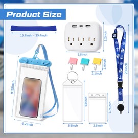 Fulmoon 22 Pcs Carnival Essentials Cruise Accessories Kit Include Cruise Luggage Tags Holder Cruise Lanyards for Ship Card Magnetic Hook Waterproof Phone Bag Towel Band and Power Strip(Bright Color)