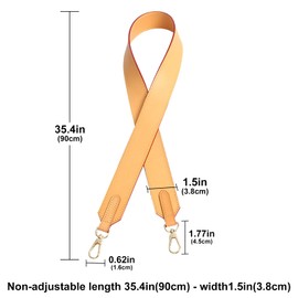 jiesinlov Vachetta Leather wide Straps Crossbody Replacement Bag Shoulder Strap for Neverful Graceful Speedy Tote Handbag Wide shoulder straps(Beeswax-90)