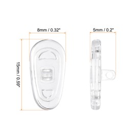 HARFINGTON 10 Pairs Eyeglass Nose Pads 5mm Thickness Silicone Anti-Slip Glasses Nose Grips Screw-in Glasses Nose Pads for Plastic Frames Glasses Sunglasses, White