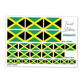A5 Sticker Sheet Jamaica Flag Vinyl Stickers - Jamaican Travel Holiday World Geography School Labels Scrapbooking 5cm | 3cm | 2cm #81484