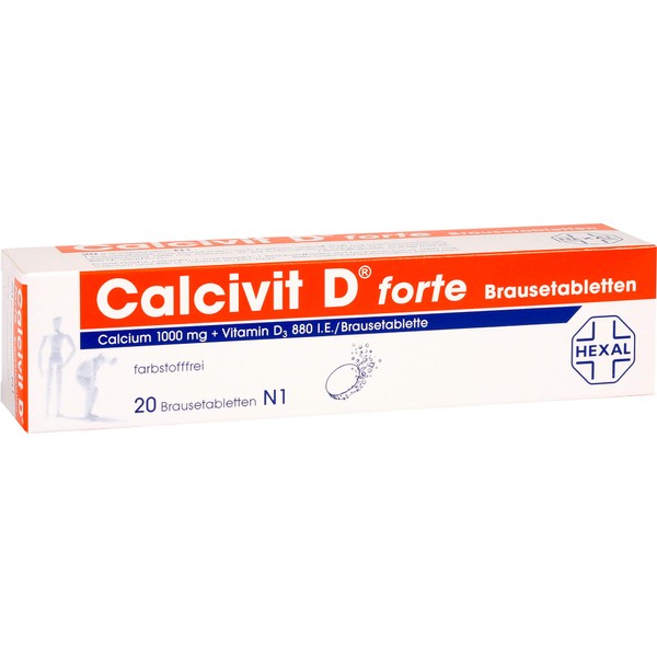 Calcivit D forte Brausetabletten 1000 mg/880 I.E., 20 pcs. Tablets