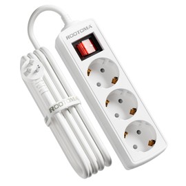 European to US Plug Adapter, EU to US Adapter, 3 AC Outlets for European Electronic Devices, Travel from France, Italy, Spain, Germany,13A/1625W