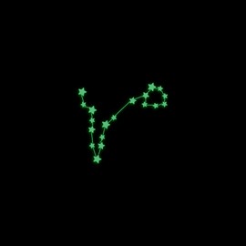 Pisces Zodiac Constellation Star Map Glow in The Dark Sticker Decal for Phone Tablet Laptop Car Truck Window | 2" Sticker | Green