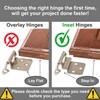 DecoBasics 3/8" Inset Cabinet Hinges Brushed Nickel (10 Pair -20