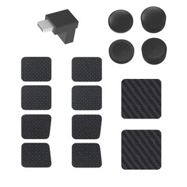 Thumb Grip Caps for Steam Deck, 4 in 1 Bundle Protection Kit with Protect Sticker, Back Button Sticker and L-Shape Type-C Connector
