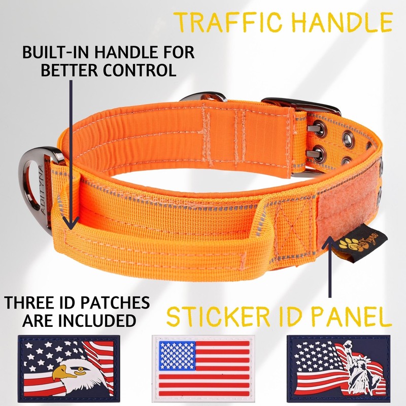 ADITYNA Heavy Duty Dog Collar for Extra-Large Dogs - Reflective