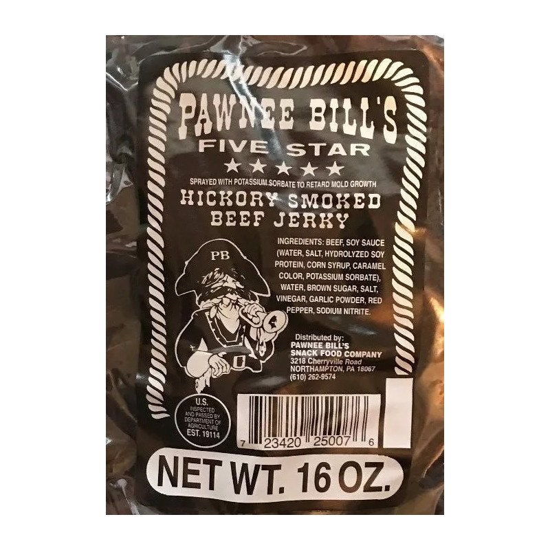 Pawnee Bill's Hickory Smoked Beef Jerky Original - 16oz pieces