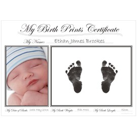 BabyRice New Baby Handprint & Footprint Certificate Kit/Boy Girl Unisex Birth Prints