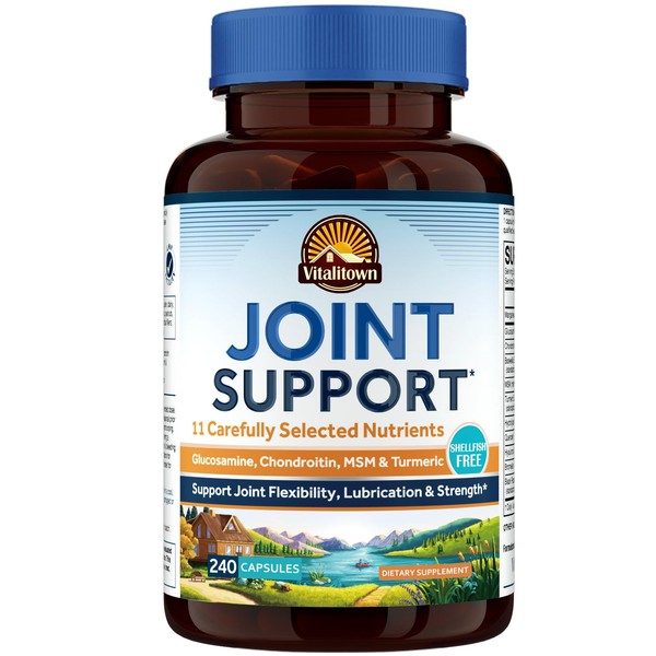Vitalitown Glucosamine Chondroitin MSM, Joint Support Supplement, Turmeric, Collagen, 11-in-1