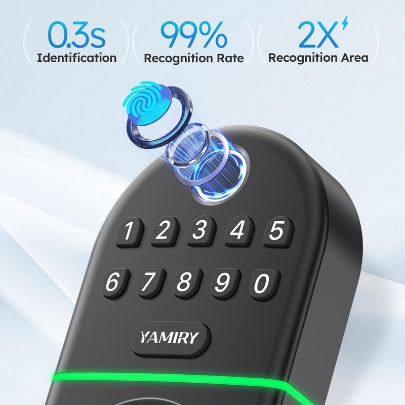 Yamiry Electronic Keypad Deadbolt, Fingerprint Door Lock,Keyless Entry Digital Lock