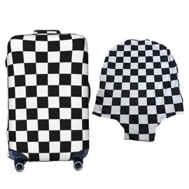 VortexQ6 Black and White Checkered Luggage Protector Suitcase Cover for Wheeled Suitcase, Dustproof and Scratchproof Protective Cover, Travel Bag & Suitcase Accessories