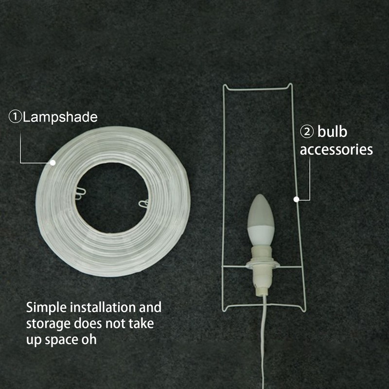 Lantern Table Paper Lamp Warm Light E14 Bulb Simple Installation