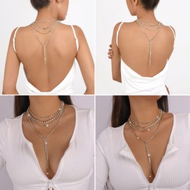 Aroncent Choker, Collar, Necklace, Chain, Glitter, Women's, Sexy, Cute, Stylish, Rhinestones, Multiple Layers, Dating, Weddings, Parties, Events, Evening, Women's Fashion Accessories