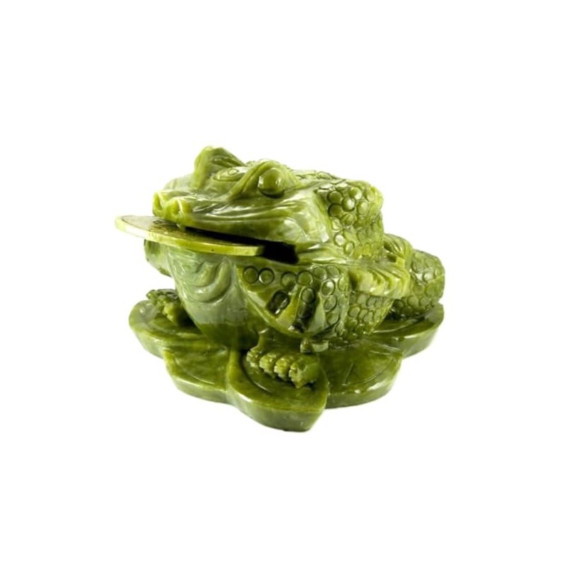 Sculpture Figurine] Frog (Three-legged Frog) Green Jade (Large) Good Luck