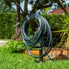 Aqua Joe SJ-SHSBB-GRY Steel Garden Hose Stand with Solid Brass