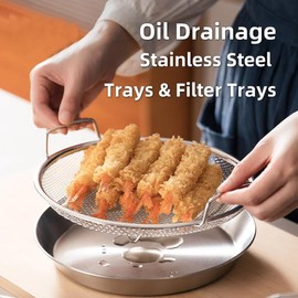 ARFUKA Colander Stainless Steel Colander with Handle Pasta Strainer Food Strainer Basket for Pasta Spaghetti Fries Food Kitchen