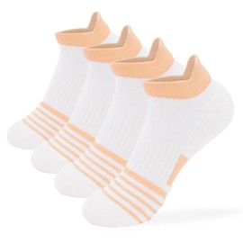 Anfuhug Women'S Sports Cushioning Anti-Blister Comfort Running Ankle Socks 4 Pairs (US, Numeric, 6, 9, Regular, Regular, 4 pairs Pink)