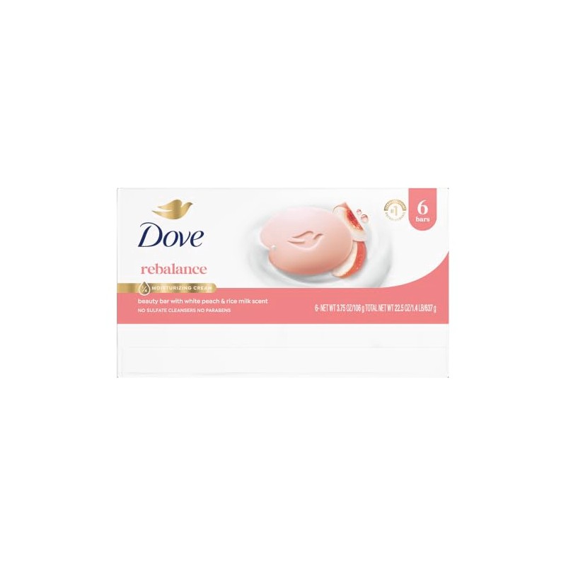 Dove Barra de Belleza Suavizante Melocotón Blanco Leche de Arroz