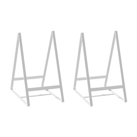 Hikinlichi 2 Pack Triangle Plate Holders Organizers Large Upright Cabinet Dish Drying Racks Metal Plate Dish Organizers Racks Stands for Countertop and Cupboard White