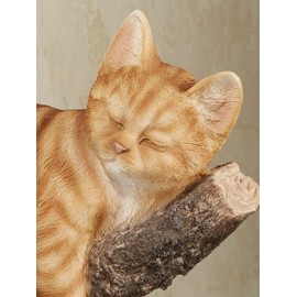 Touch of Class Catnap Cat Resting on Branch Wall Accent Orange, 8" x 10.5" x 4.5"