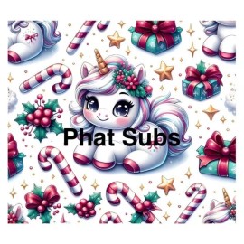 Unbranded 20oz Sublimation Tumbler Wrap Baby Unicorn Christmas Ready To Press Transfer